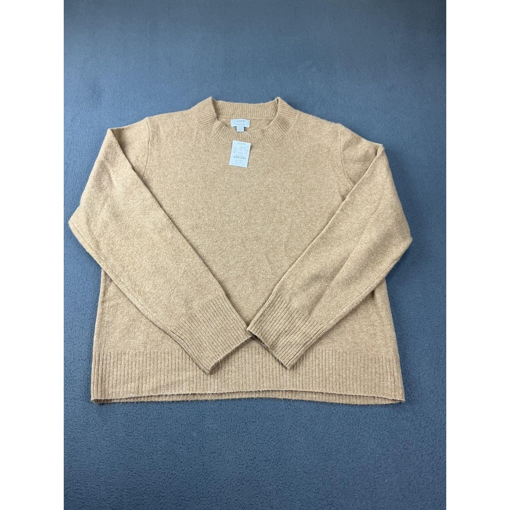 J.CREW Sweater Womens L Beige Extra-Soft Pullover Lightweight Tight-Knit